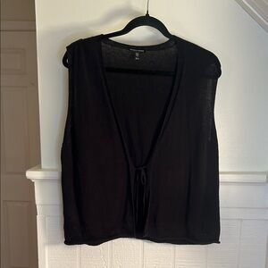 Eileen Fisher Organic Linen & Cotton Tie-Waist Sweater Vest size womens medium